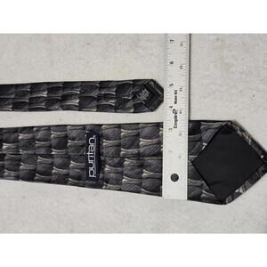 Puritan Men's Patterned Silk Tie Black Gray